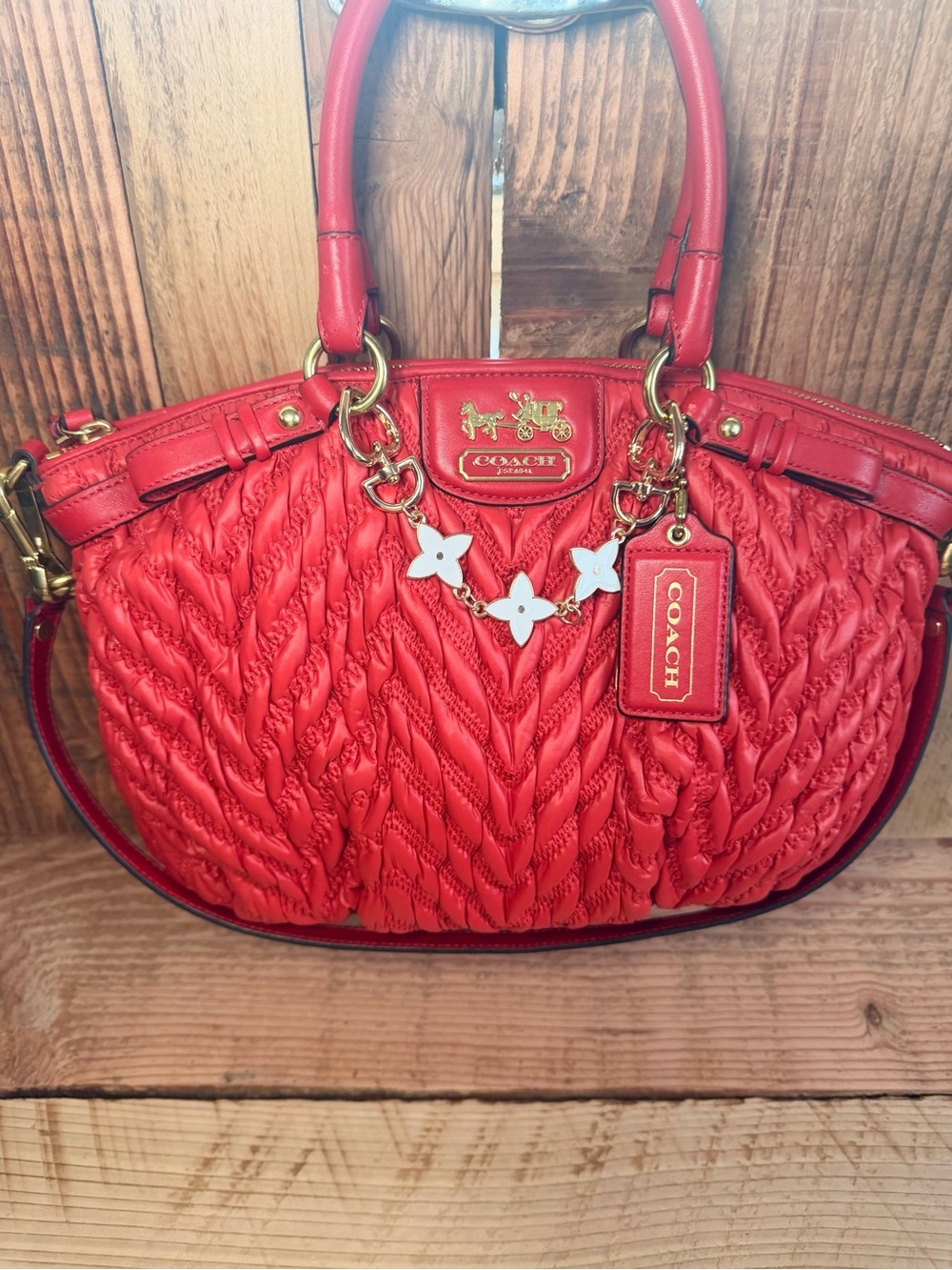 COACH Madison Chevron/Gathered Satchel - 70th Anniversary Edition